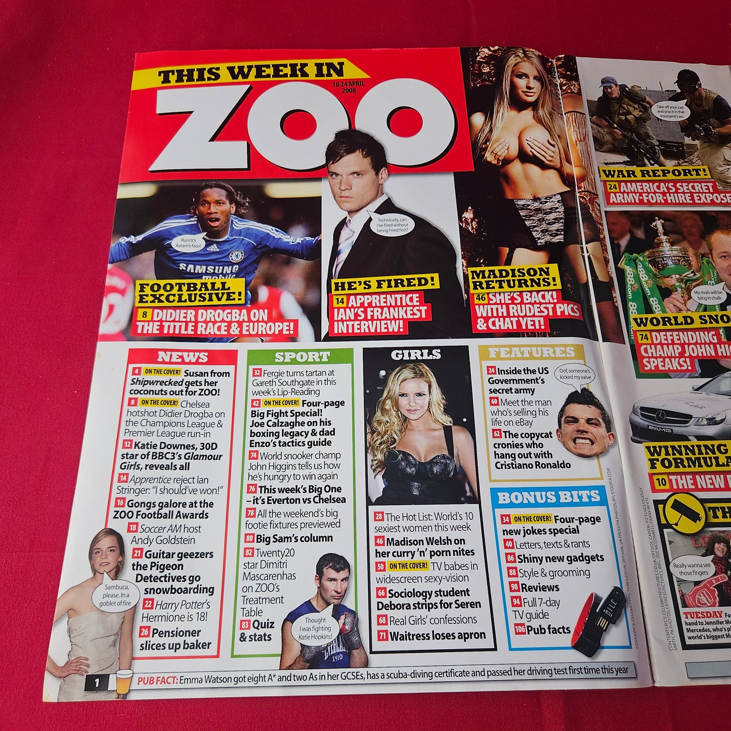 Zoo Magazine 18-24 April 2008 (1407) Madison Welch Gemma Merna Chanelle Hayes Samia Smith Roxanne Pallett