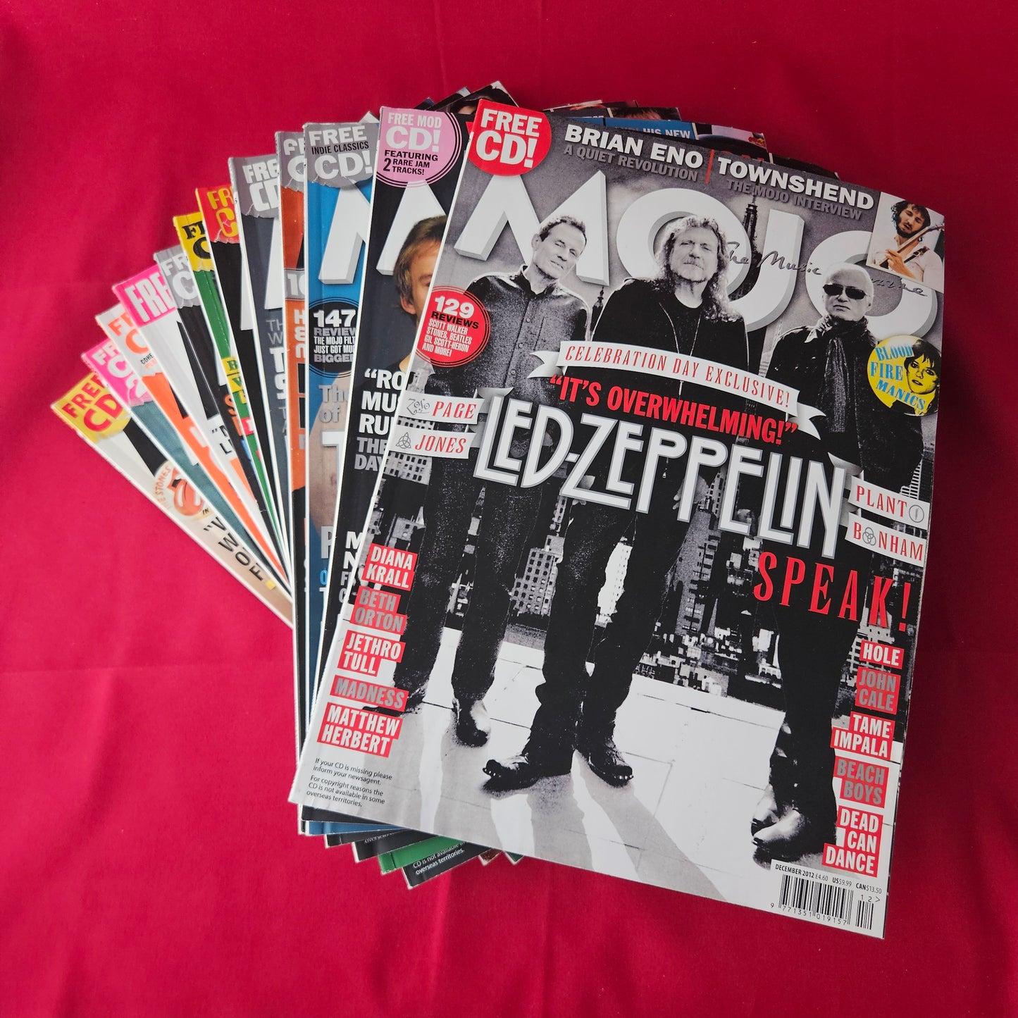 12x MOJO Magazines 2012 Full Year Bundle / Job Lot Led Zeppelin Beatles Paul Weller Smiths BJL0145