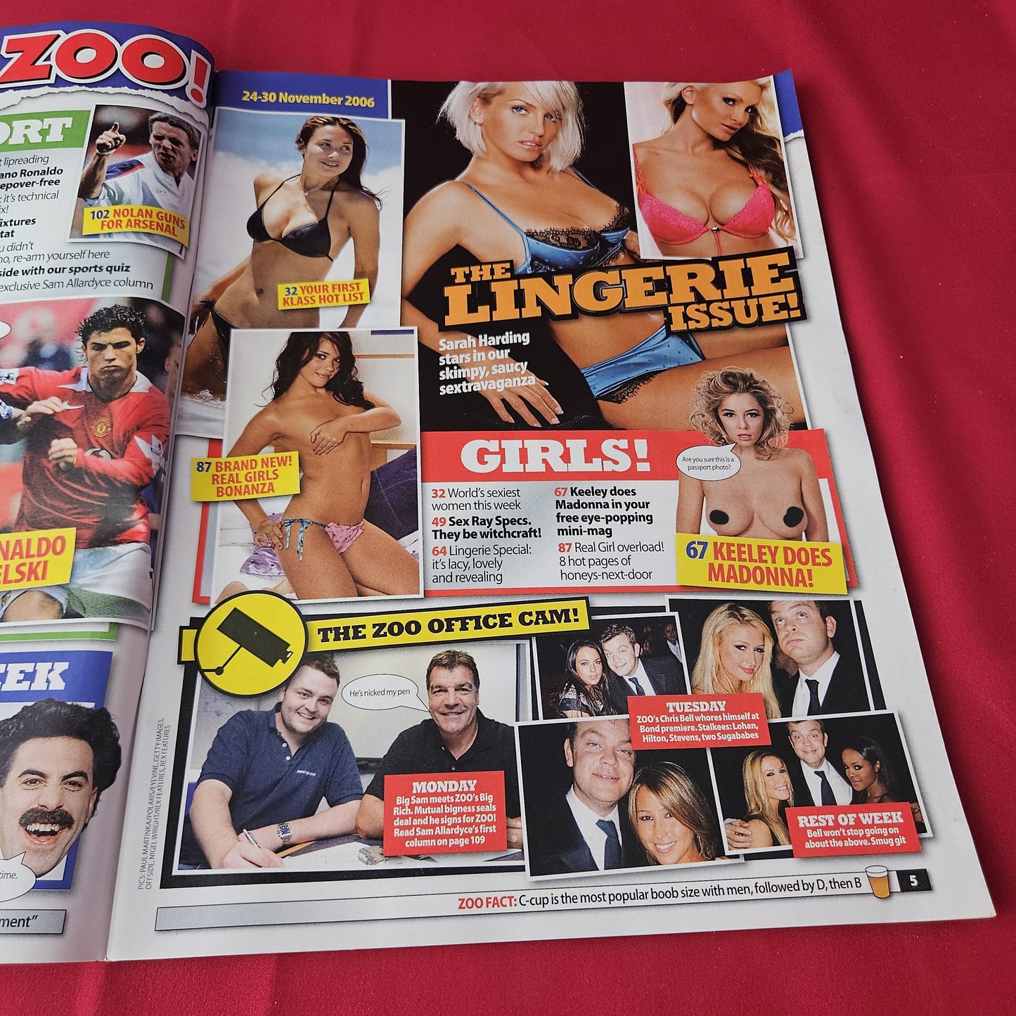 Zoo Magazine 24-30 November 2006 (1408) Keeley Hazell POSTER Sarah Harding Jordan Lucy Michelle Abigail Gemma