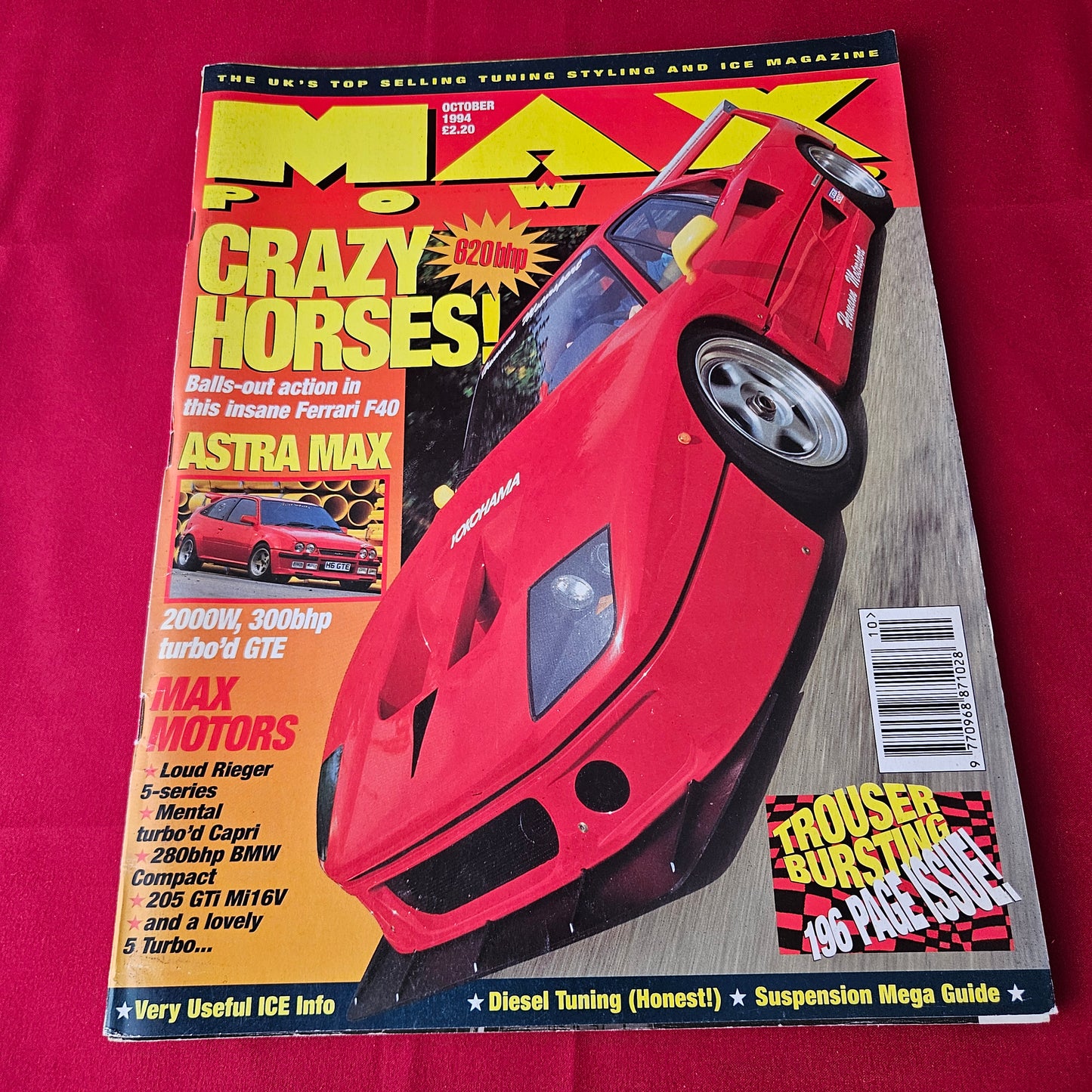 Max Power Magazine October 1994 (1410) Ferrari F40 Astra GTE BMW Compact Capri 205 GTI Rieger 5 Series