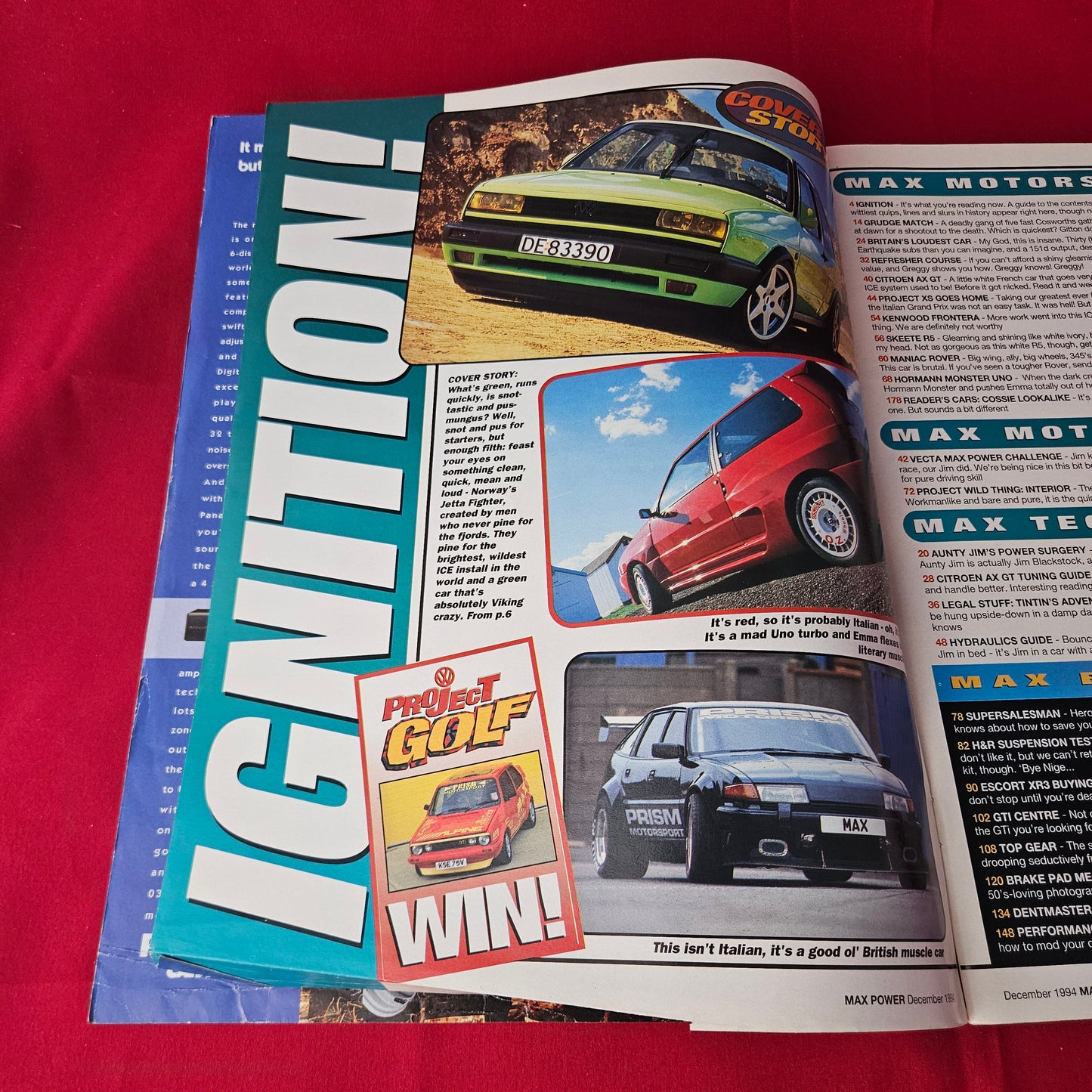 Max Power Magazine December 1994 (1410) VW Jetta Fighter Hot Citroen AX Uno Turbo Skeete 5 Rover V8