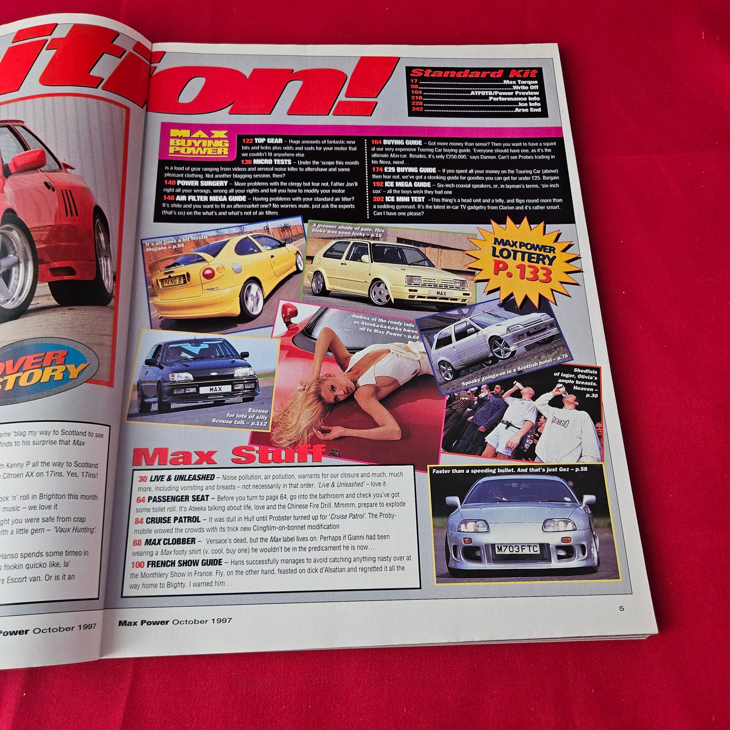 Max Power Magazine October 1997 (1410) Ford Escort Scorcher 325bhp Supra Civic Golf AX Megane
