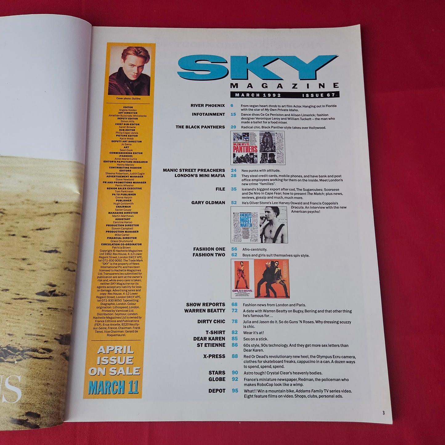 Sky Magazine March 1992 (1414) River Phoenix Gary Oldman Warren Beatty Robert De Niro