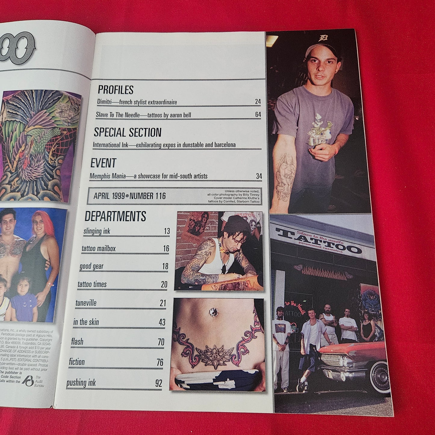 Tattoo Magazine April 1999 Issue 116 (1416) Rock Roll Ink Memphis Mania Street-Wise France Dragon Mask Tattoo Art