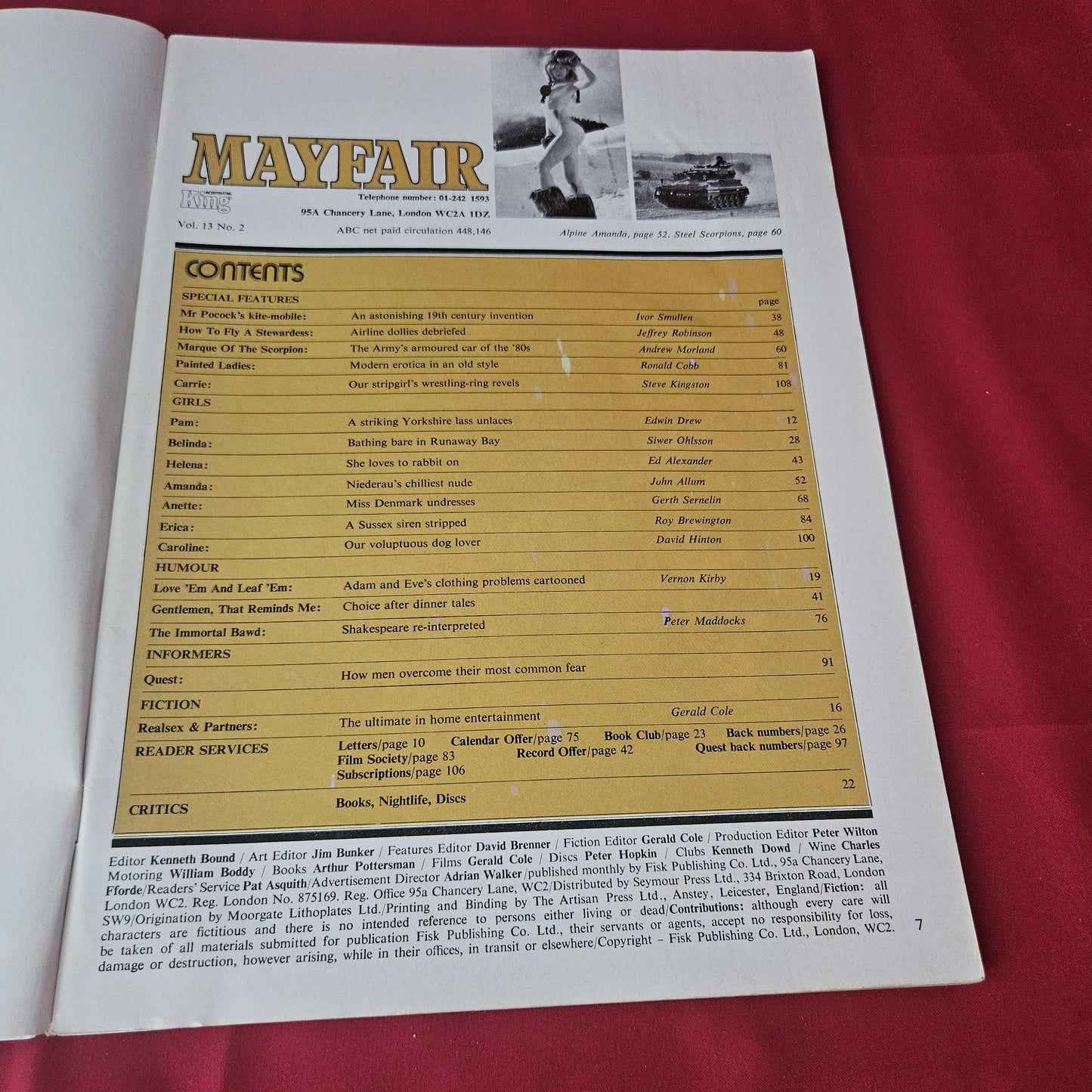 Mayfair Magazine Vol 13 No 2 (1420) Pam Belinda Helena Amanda Anette Erica Caroline