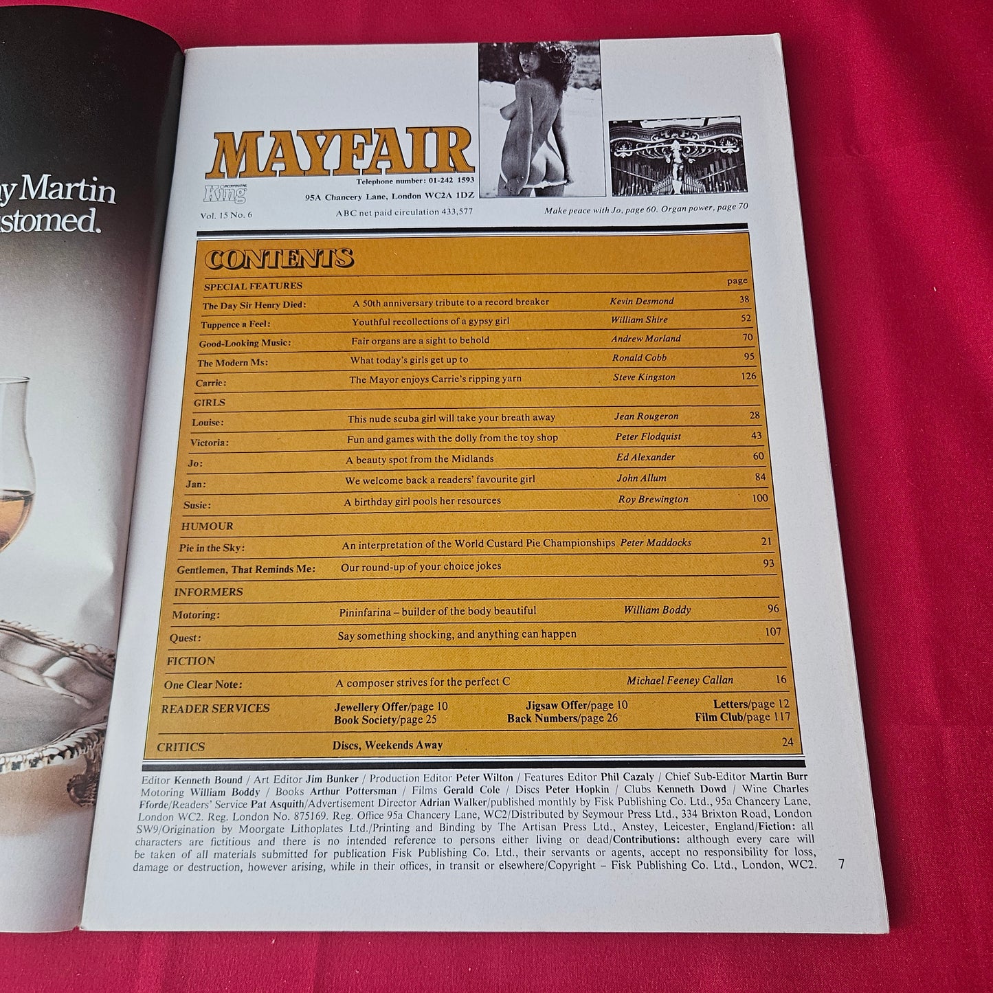 Mayfair Magazine Vol 15 No 6 (1420) Louise Victoria Jo Jan Susie Vintage Men’s Magazine