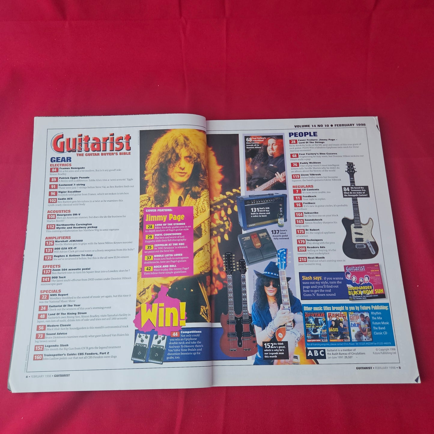 Guitarist Magazine February 1998 (1422) Jimmy Page Slash Soundgarden Robin Trower Led Zeppelin