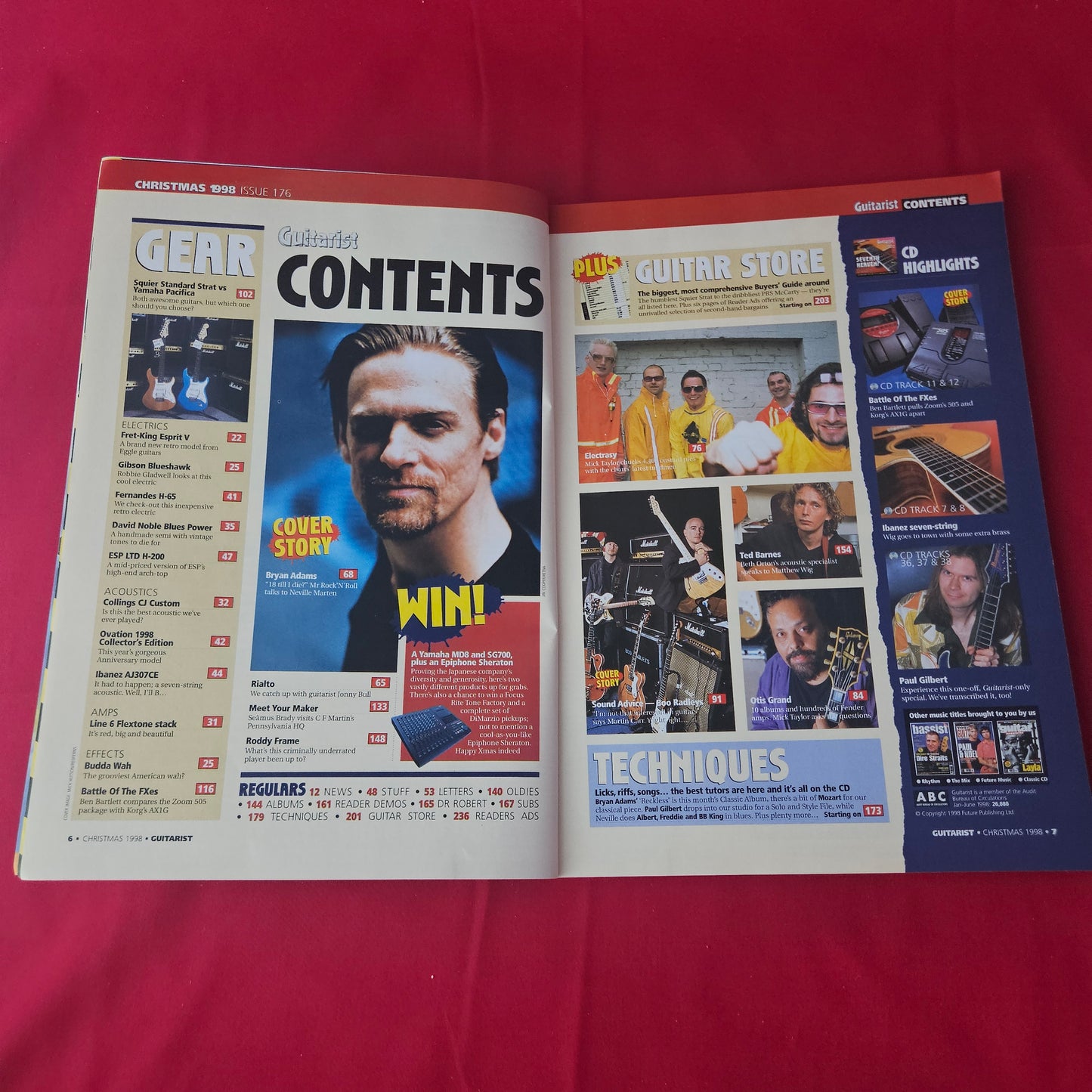 Guitarist Magazine Christmas 1998 (1422) Bryan Adams Paul Gilbert Otis Grand Boo Radleys Albert Lee