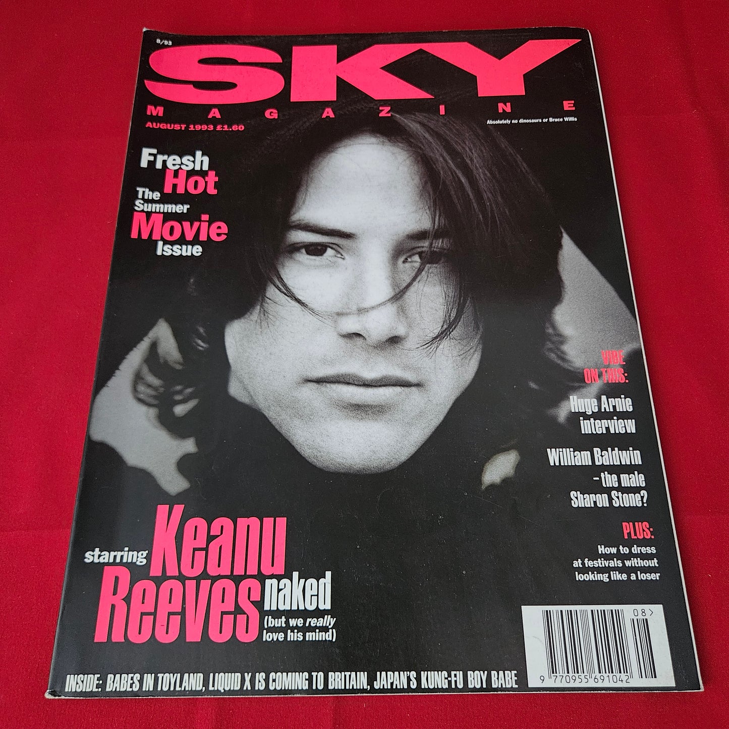 Sky Magazine August 1993 (1428) Keanu Reeves William Baldwin Schwarzenegger Babes Toyland