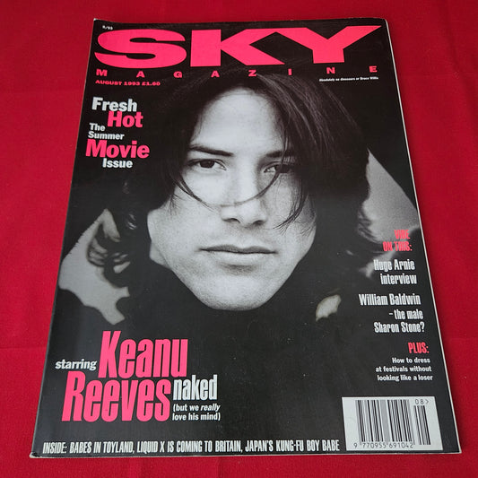 Sky Magazine August 1993 (1428) Keanu Reeves William Baldwin Schwarzenegger Babes Toyland