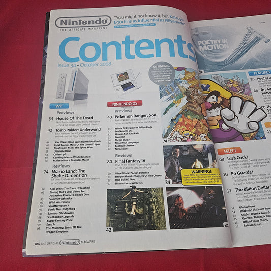 Nintendo Official Magazine October 2008 (1430) Wario Land Star Wars Final Fantasy IV Wii DS