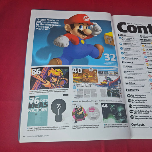 Nintendo The Official Magazine August 2011 (1430) Mario 3D Zelda Skyward Sword Mario Kart