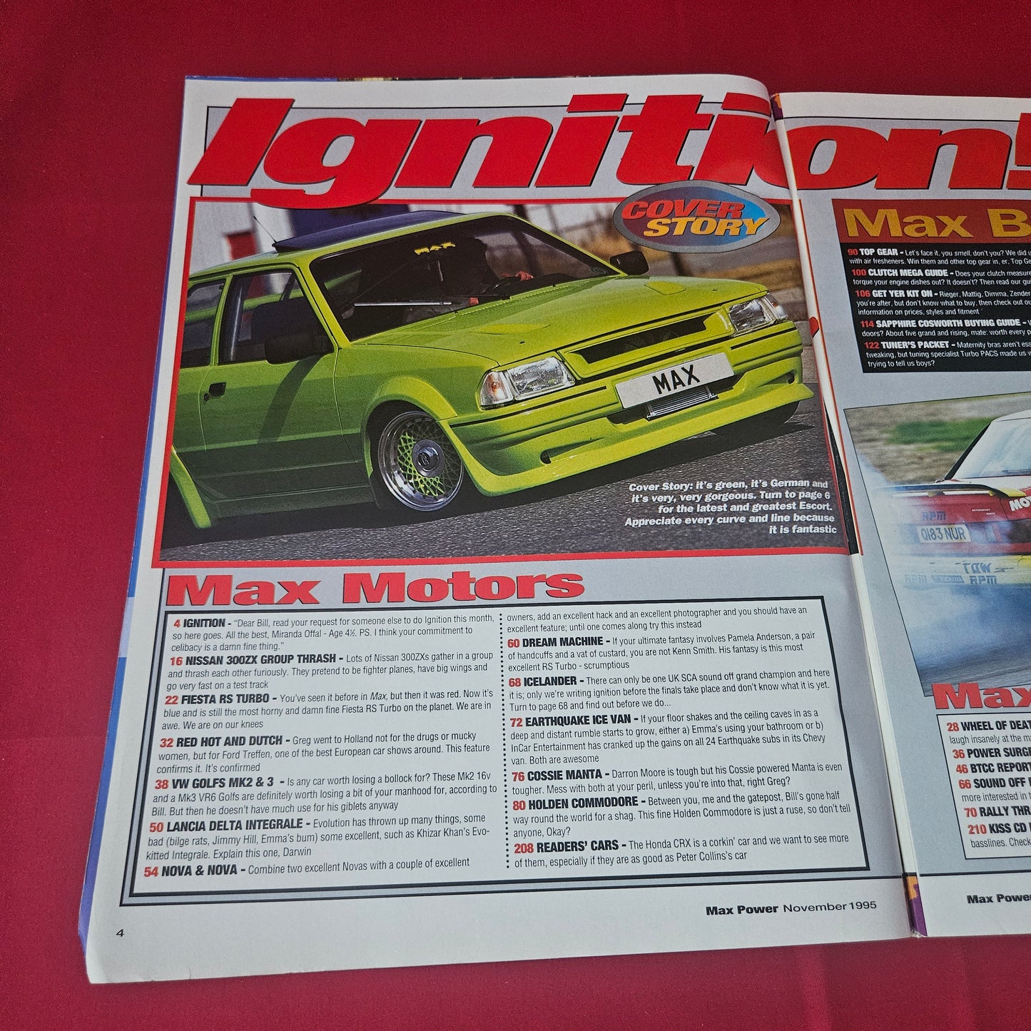 Max Power Magazine November 1995 (1431) Escort RS Turbo Nissan 300ZX Renault 5 GT