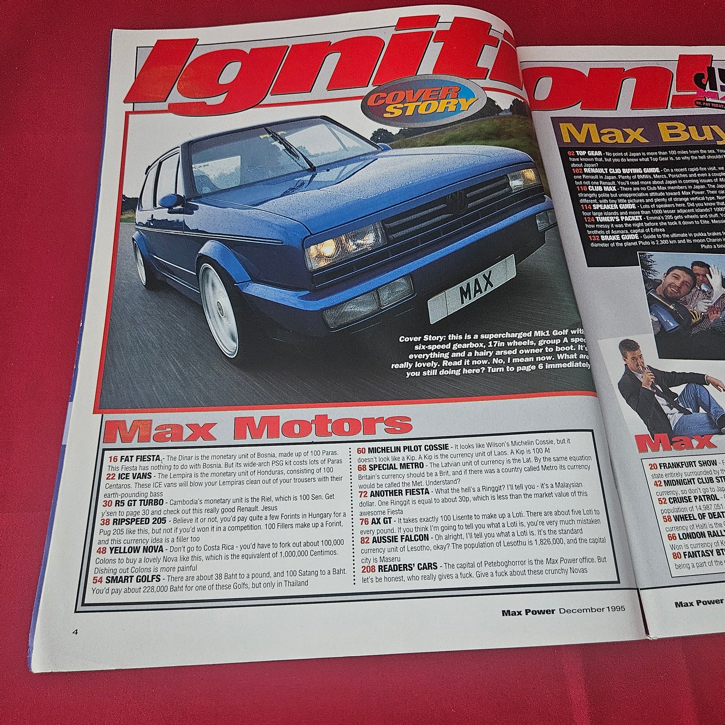 Max Power Magazine December 1995 (1431) Nova GSi Cossie Renault 5 GT Citroen AXGT
