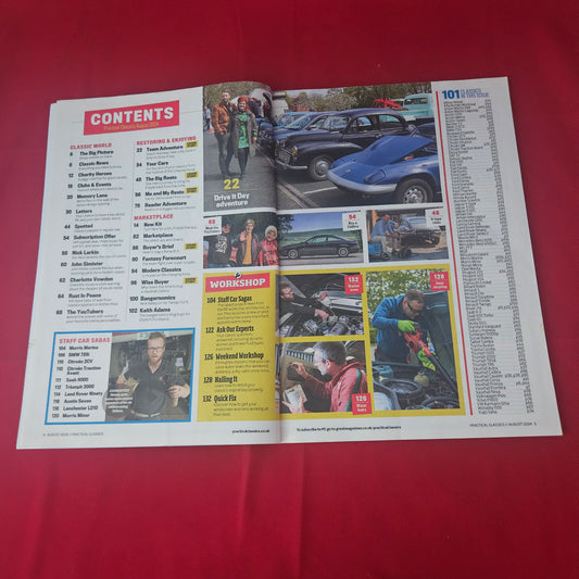 Practical Classics Magazine August 2024 (1432) Jaguar E-Type Ford Sierra Renault 5 Vauxhall Calibra