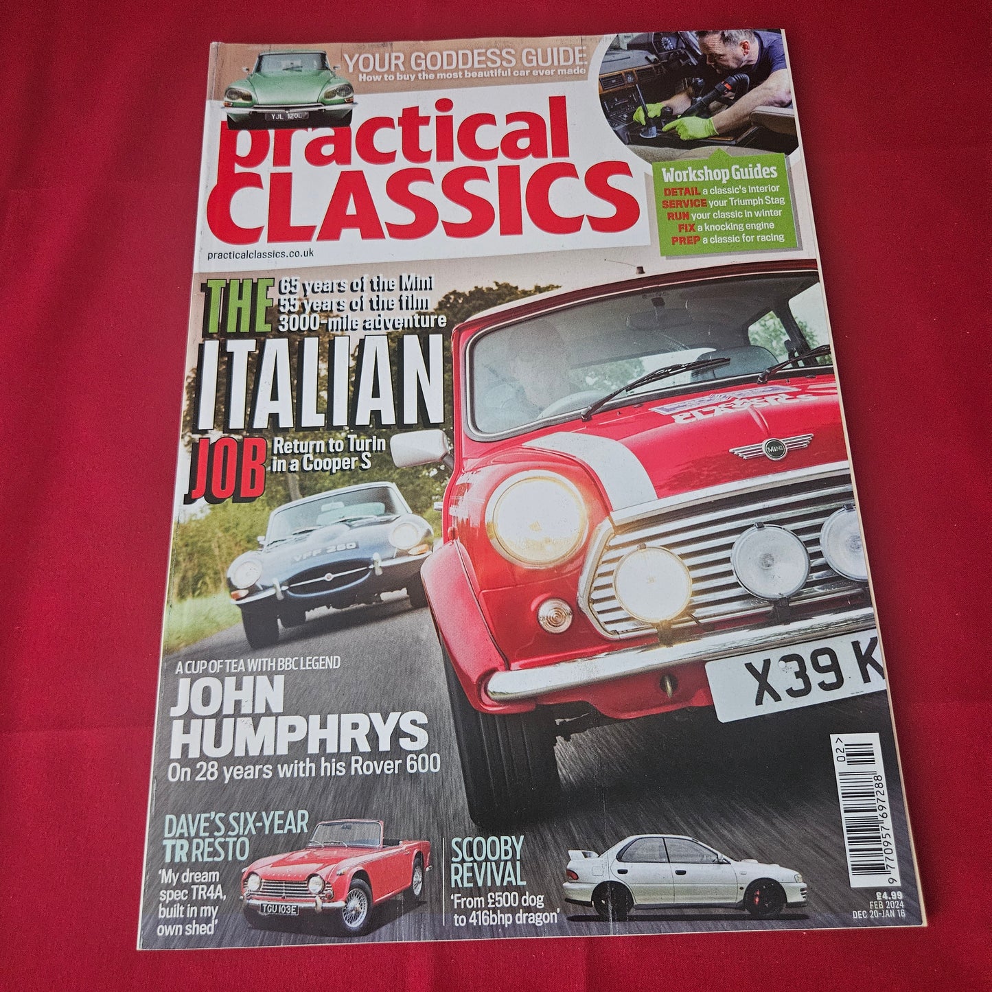 Practical Classics Magazine February 2024 (1432) Mini Cooper S Jaguar E-Type TR4A