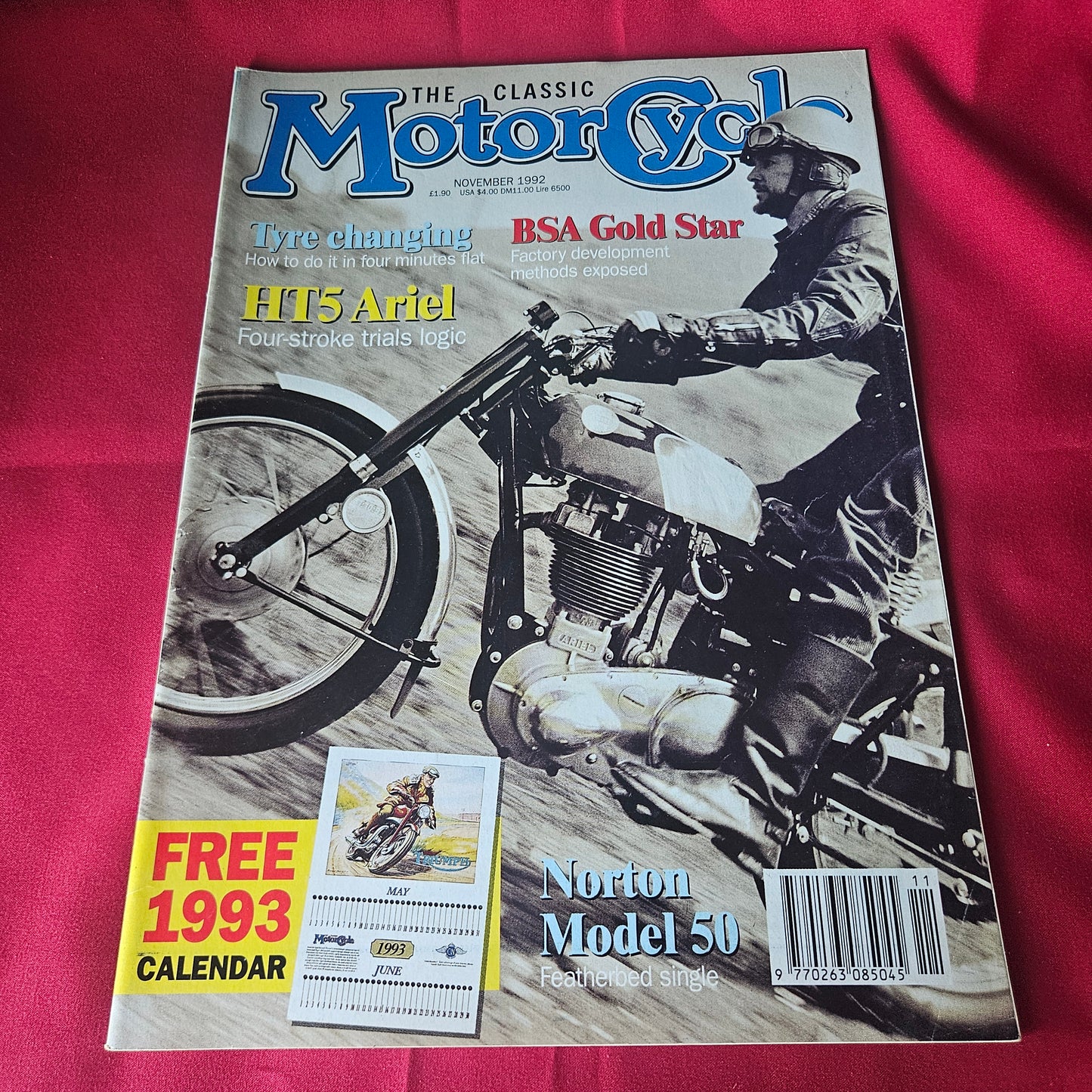 The Classic Motor Cycle Magazine November 1992 Norton Model 50 BSA Gold Star HT5 Ariel SKU 1436