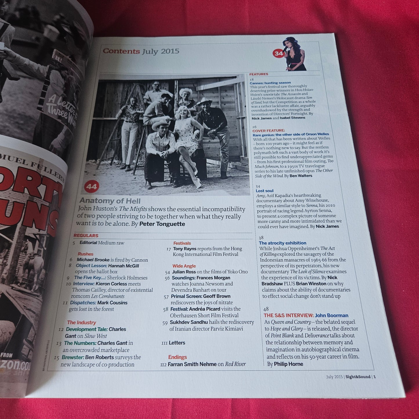 Sight & Sound Magazine July 2015 Orson Welles Amy The Misfits Look of Silence SKU 1438