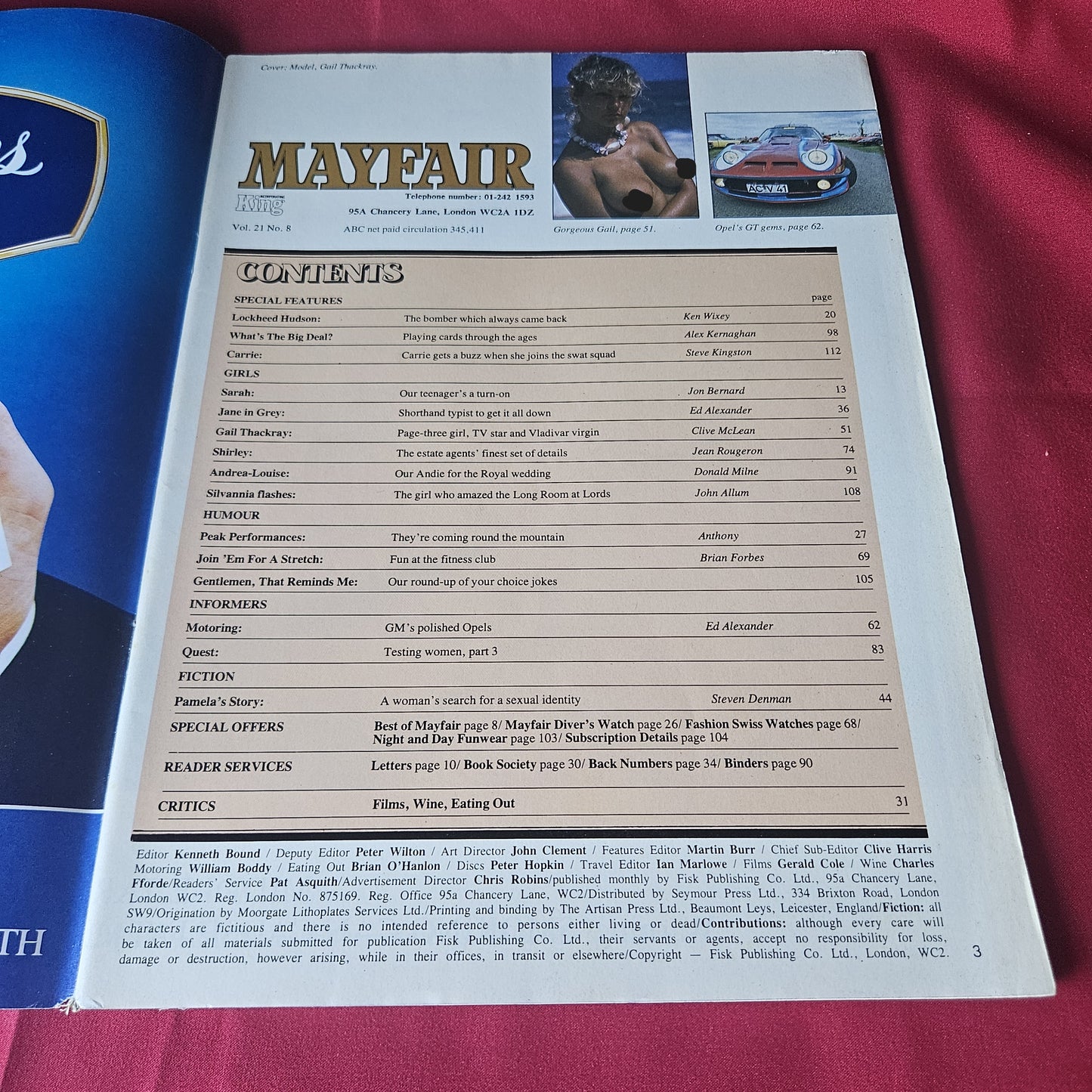 Mayfair Magazine Vol 21 No 8 Gail Thackray Sarah Jane Shirley Andrea-Louise (1439)