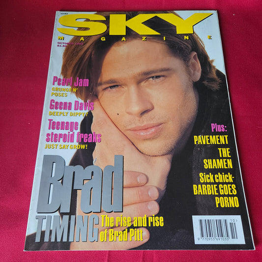 Sky Magazine October 1992 Brad Pitt Geena Davis Pearl Jam Dana Ashbrook (1443)