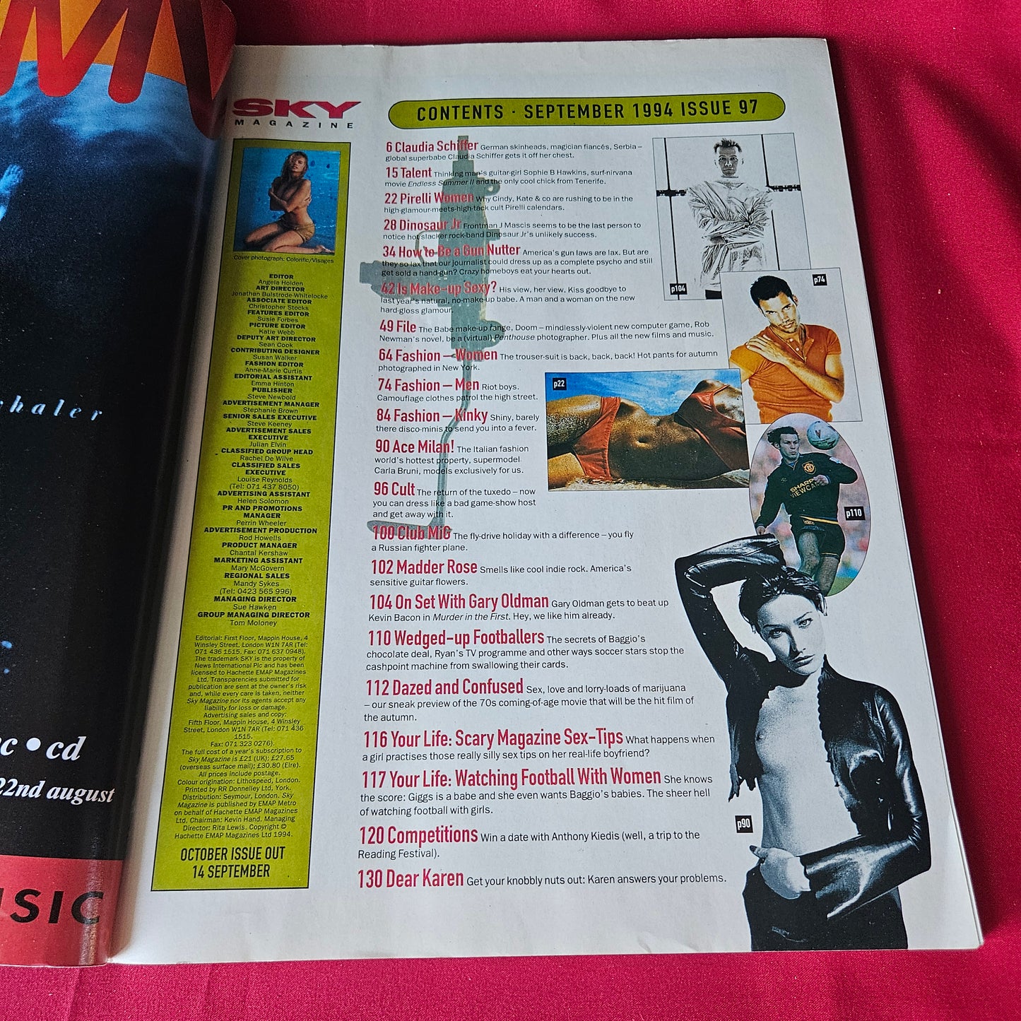 Sky Magazine September 1994 Claudia Schiffer Gary Oldman Carla Bruni (1443)