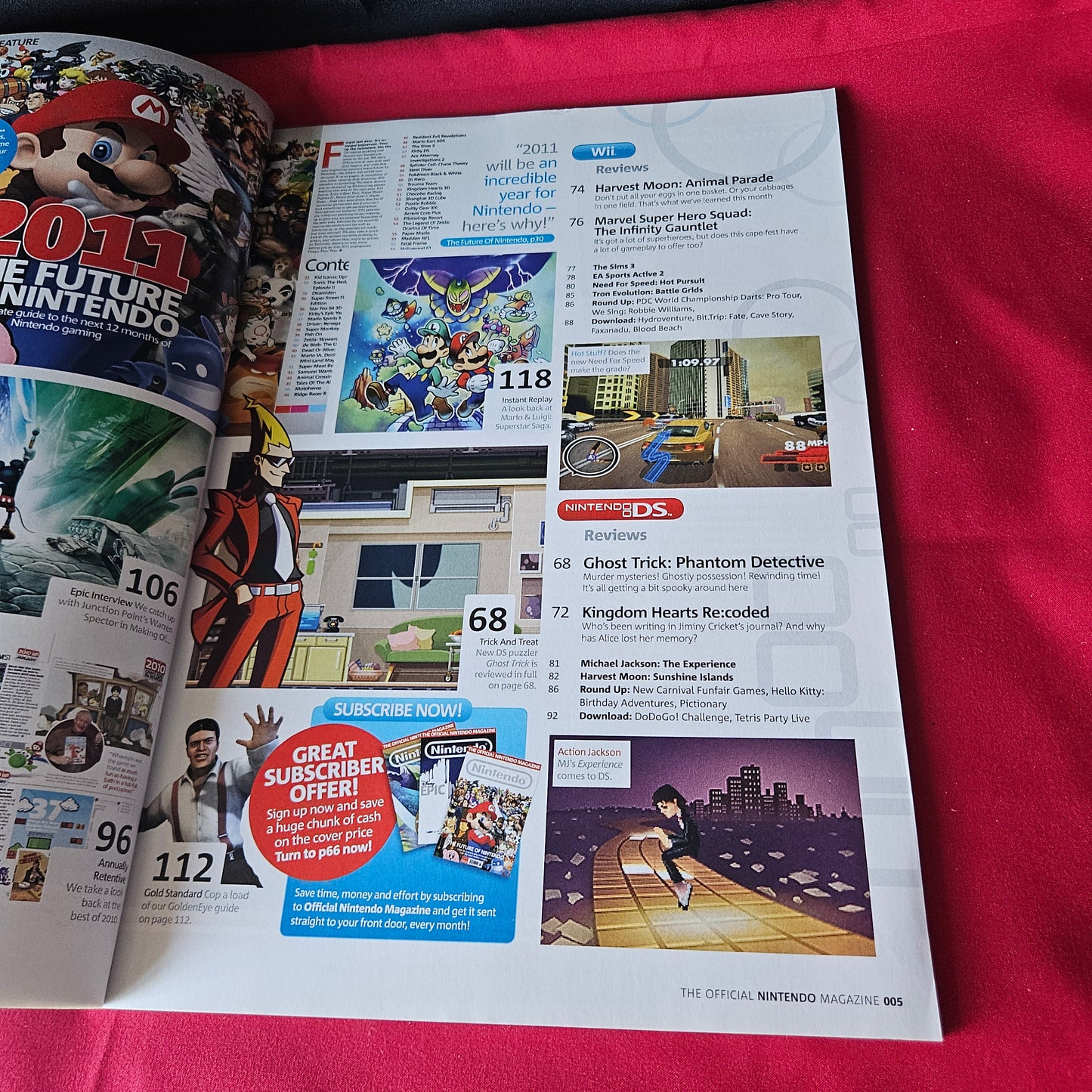 Official Nintendo Magazine January 2011 Issue 64 Mario Kirby Sonic Snake (1445)