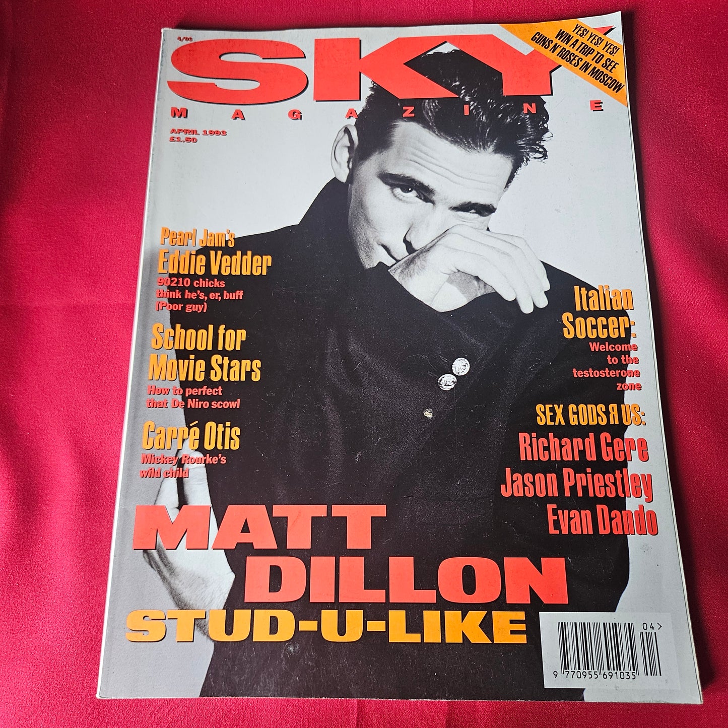Sky Magazine April 1993 RARE Matt Dillon Jason Priestley Richard Gere SKU 1446