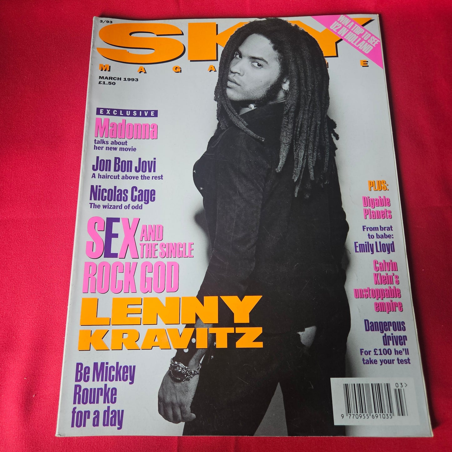 Sky Magazine March 1993 RARE Madonna Nicolas Cage Mickey Rourke SKU 1446