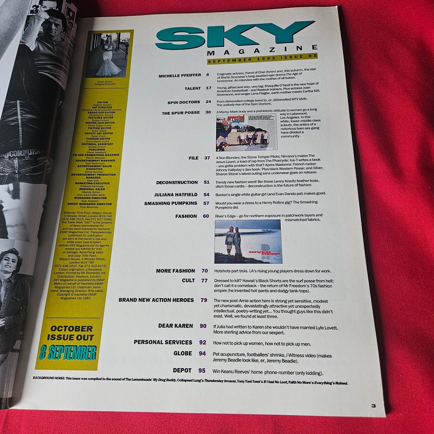 Sky Magazine September 1993 RARE Michelle Pfeiffer Action Heroes SKU 1446