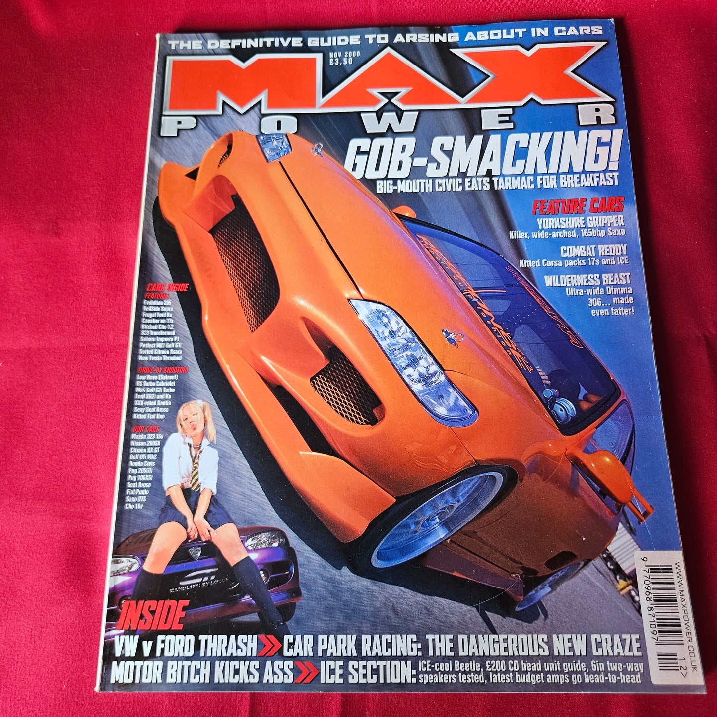 Max Power Magazine November 2000 RARE Honda Civic Peugeot 306 Saxo VTS SKU 1455
