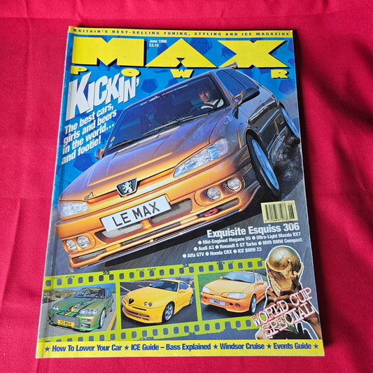 Max Power Magazine June 1998 RARE Peugeot 306 Mazda RX7 Renault 5 SKU 1455
