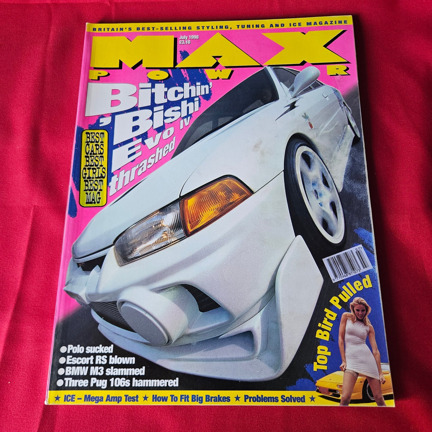 Max Power Magazine July 1998 RARE Mitsubishi Evo IV BMW M3 Escort RS SKU 1455