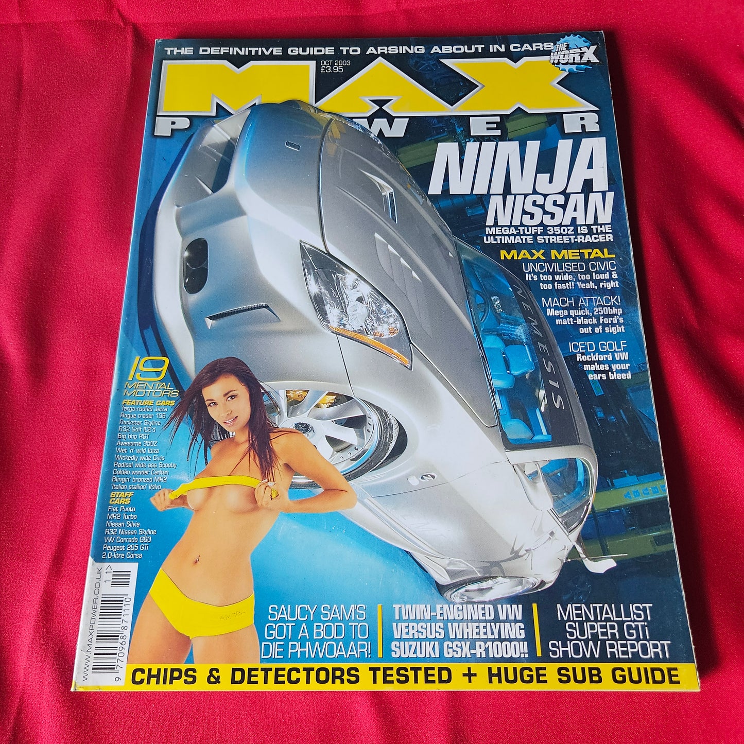 Max Power Magazine October 2003 RARE Nissan 350Z VW Golf Sam SKU 1455