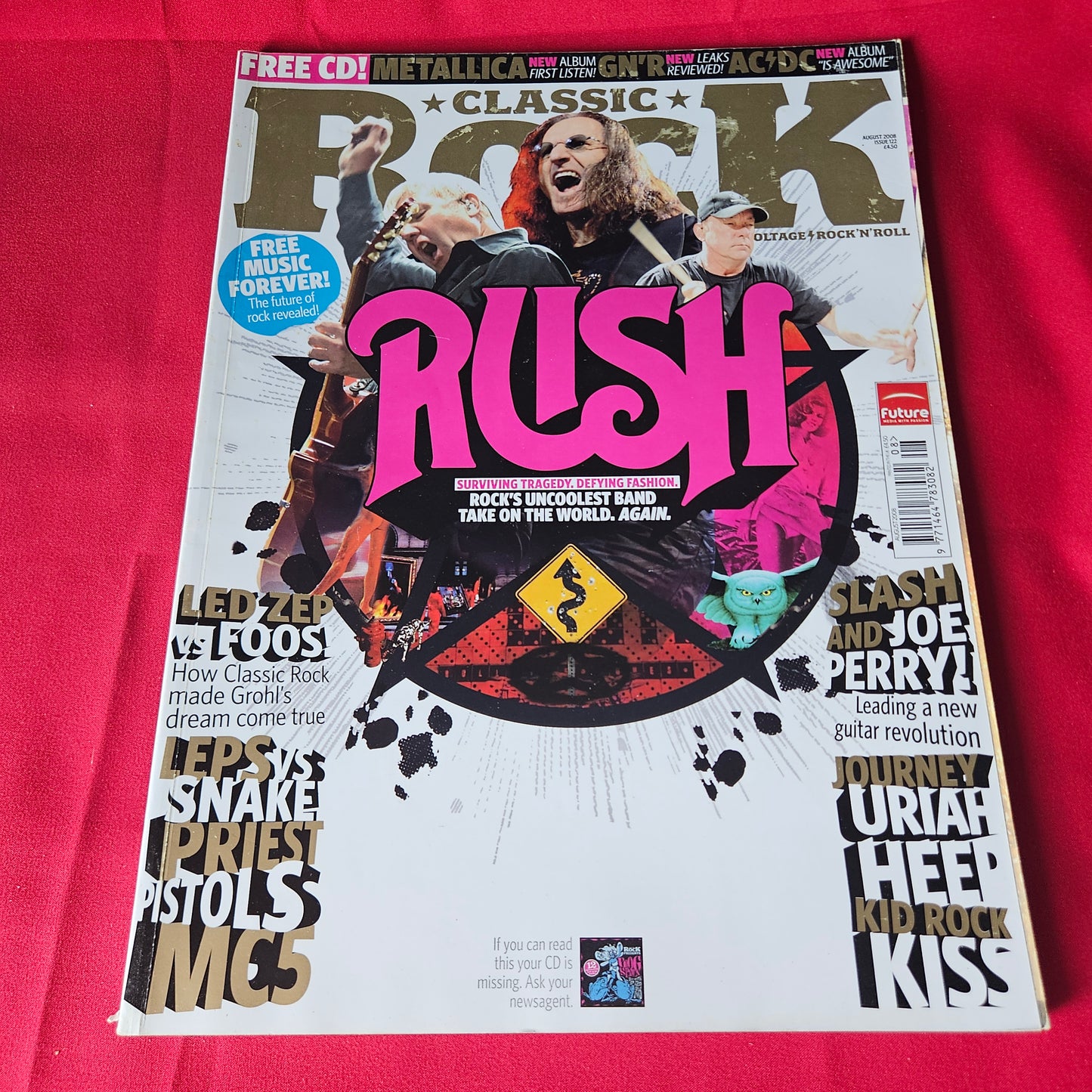 Classic Rock Magazine August 2008 Rush Metallica AC/DC Guns N Roses Kiss 1456