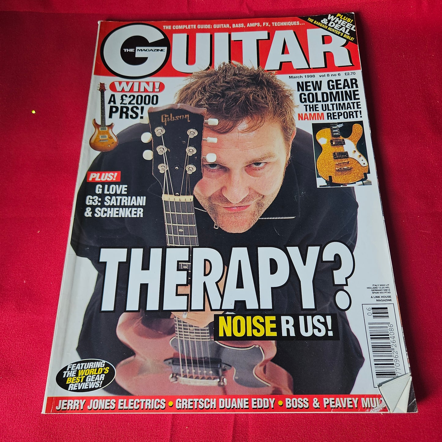 The Guitar Magazine March 1998 Therapy? Joe Satriani Michael Schenker G Love SKU 1457