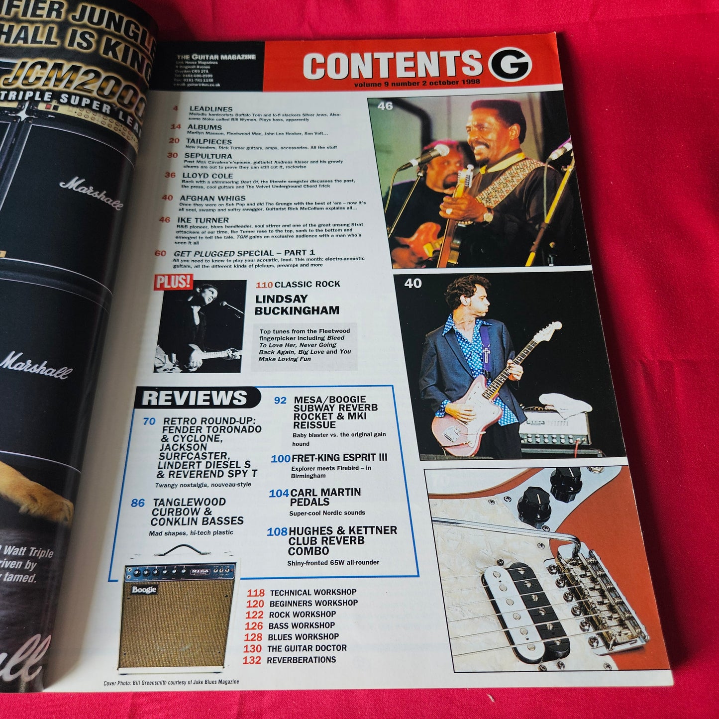 The Guitar Magazine November 1998 Ike Turner Fleetwood Mac Sepultura Afghan Whigs SKU 1457
