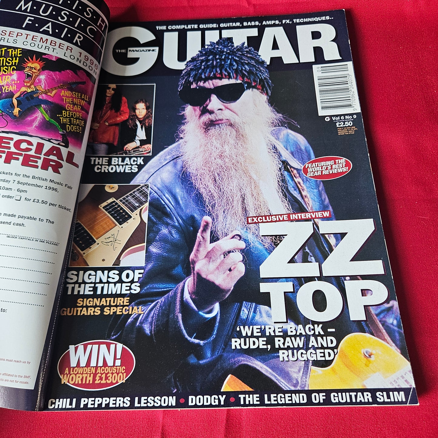 The Guitar Magazine August 1996 Rare ZZ Top Billy Gibbons Black Crowes SKU 1457