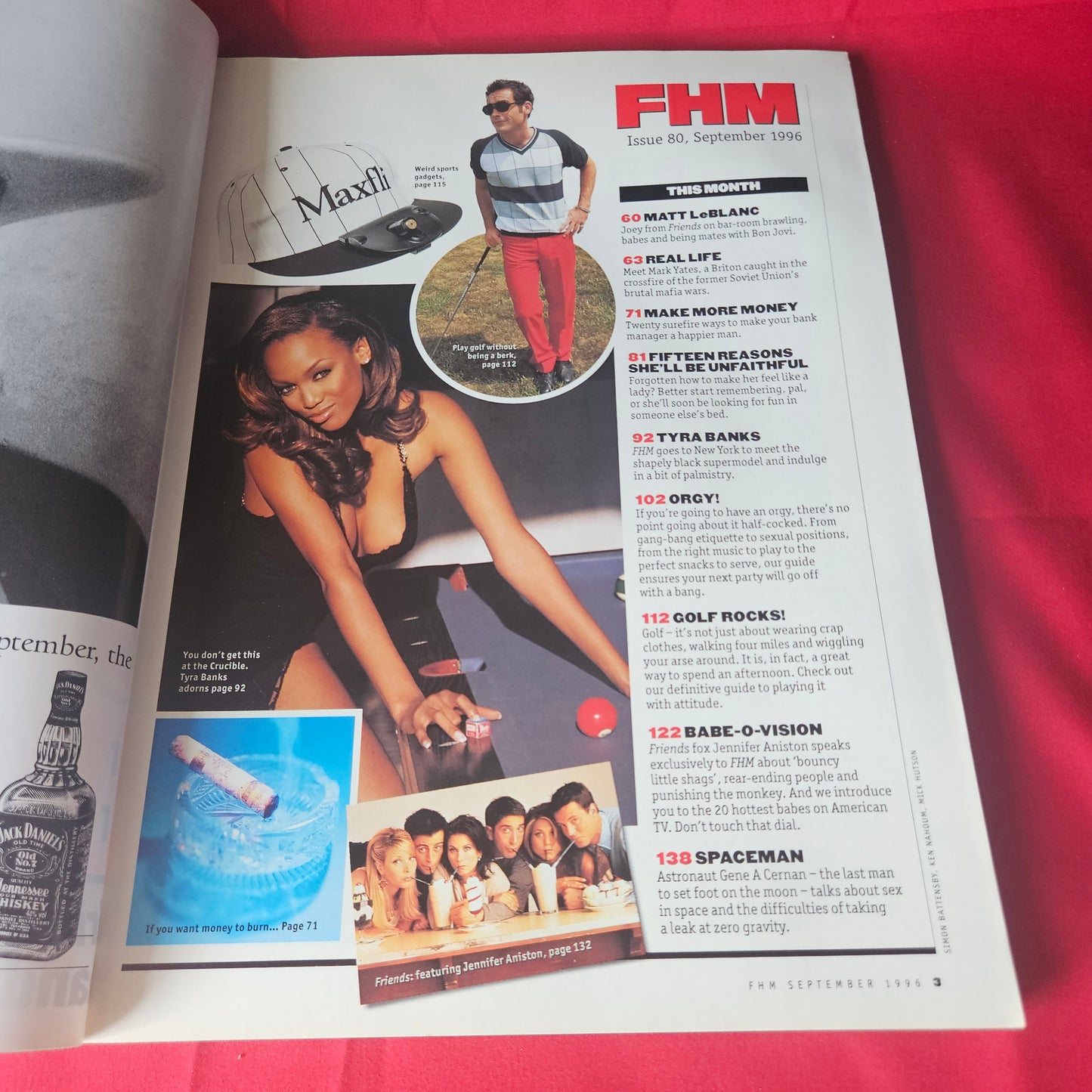 FHM Magazine September 1996 Jennifer Aniston Tyra Banks Matt LeBlanc SKU 1458