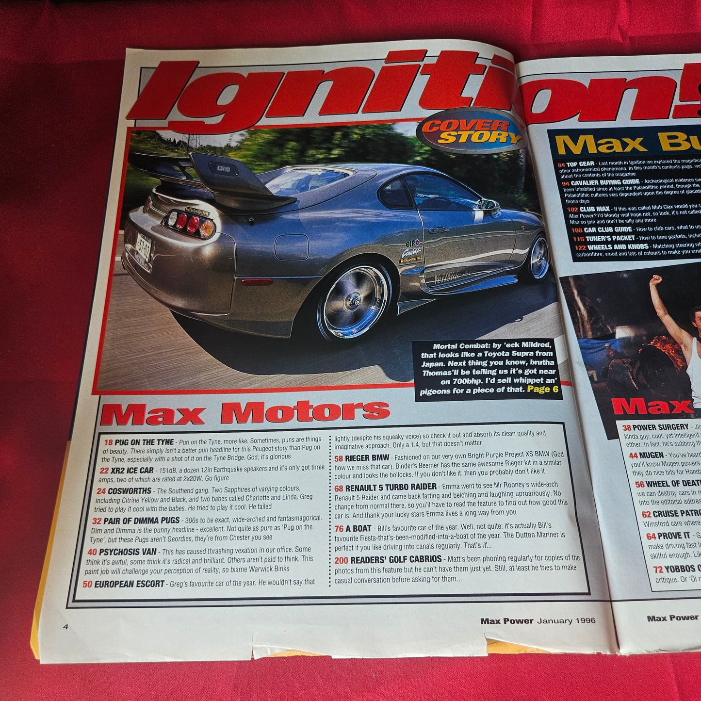 Max Power Magazine January 1996 Toyota Supra 690bhp Rieger BMW Renault 5 GT SKU 1459