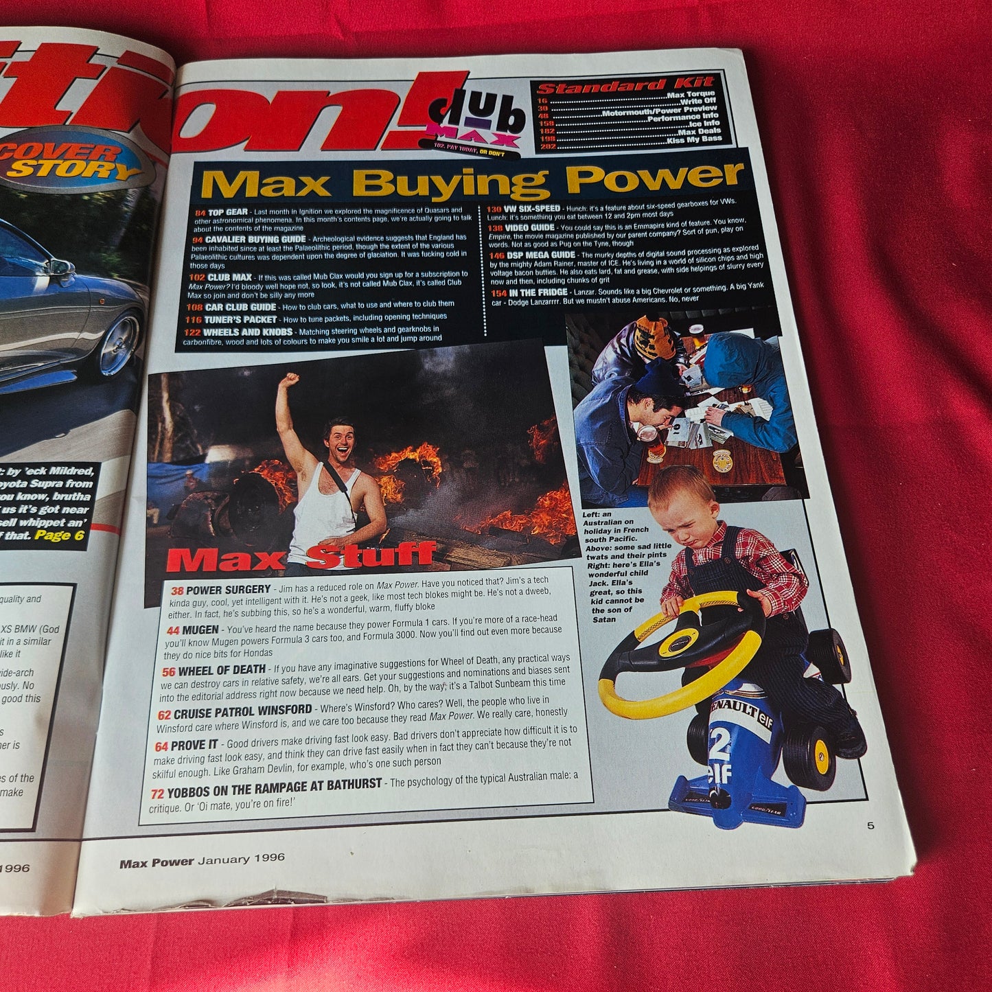 Max Power Magazine January 1996 Toyota Supra 690bhp Rieger BMW Renault 5 GT SKU 1459
