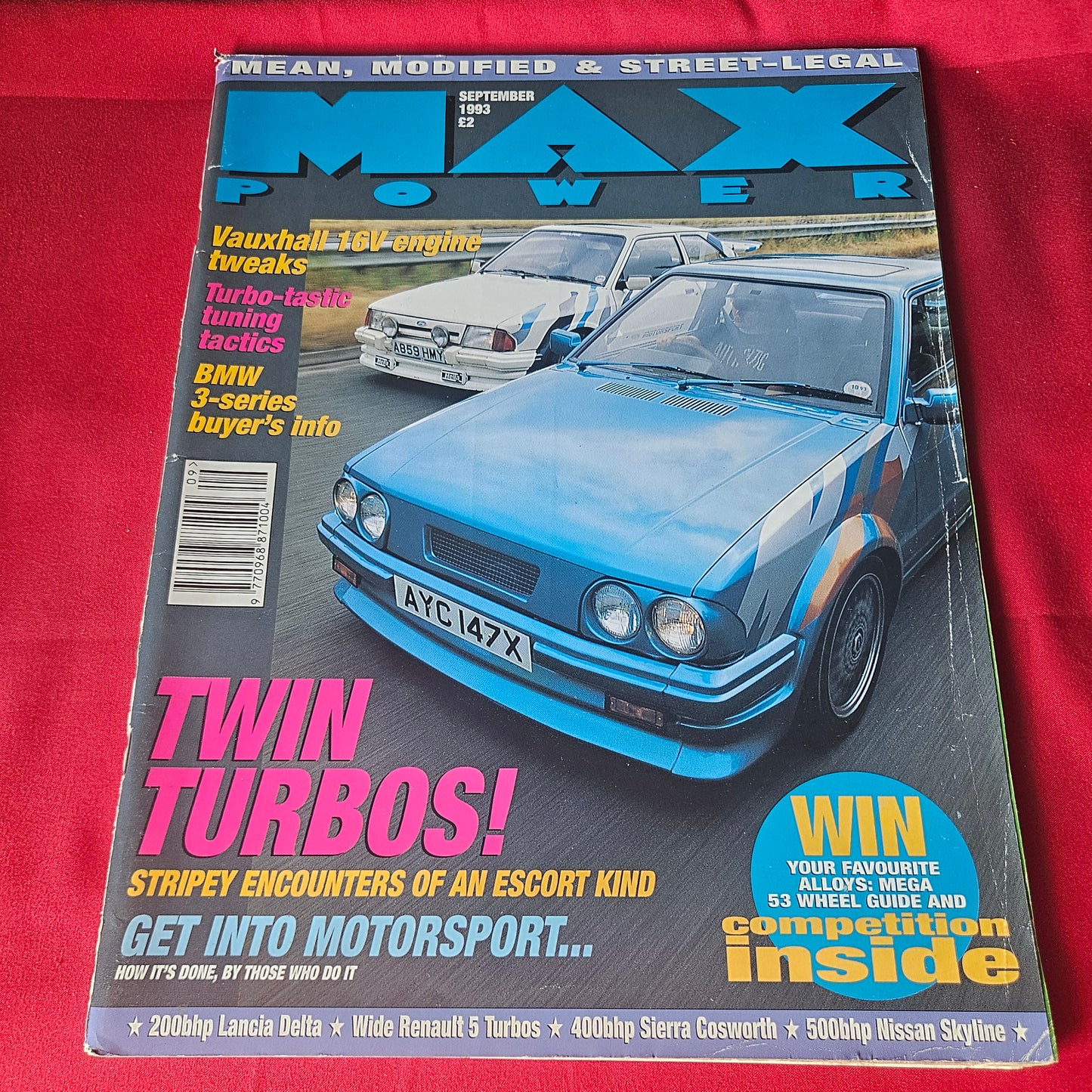 Max Power Magazine September 1993 Escort RS Turbo Nissan Skyline Lancia Delta SKU 1459