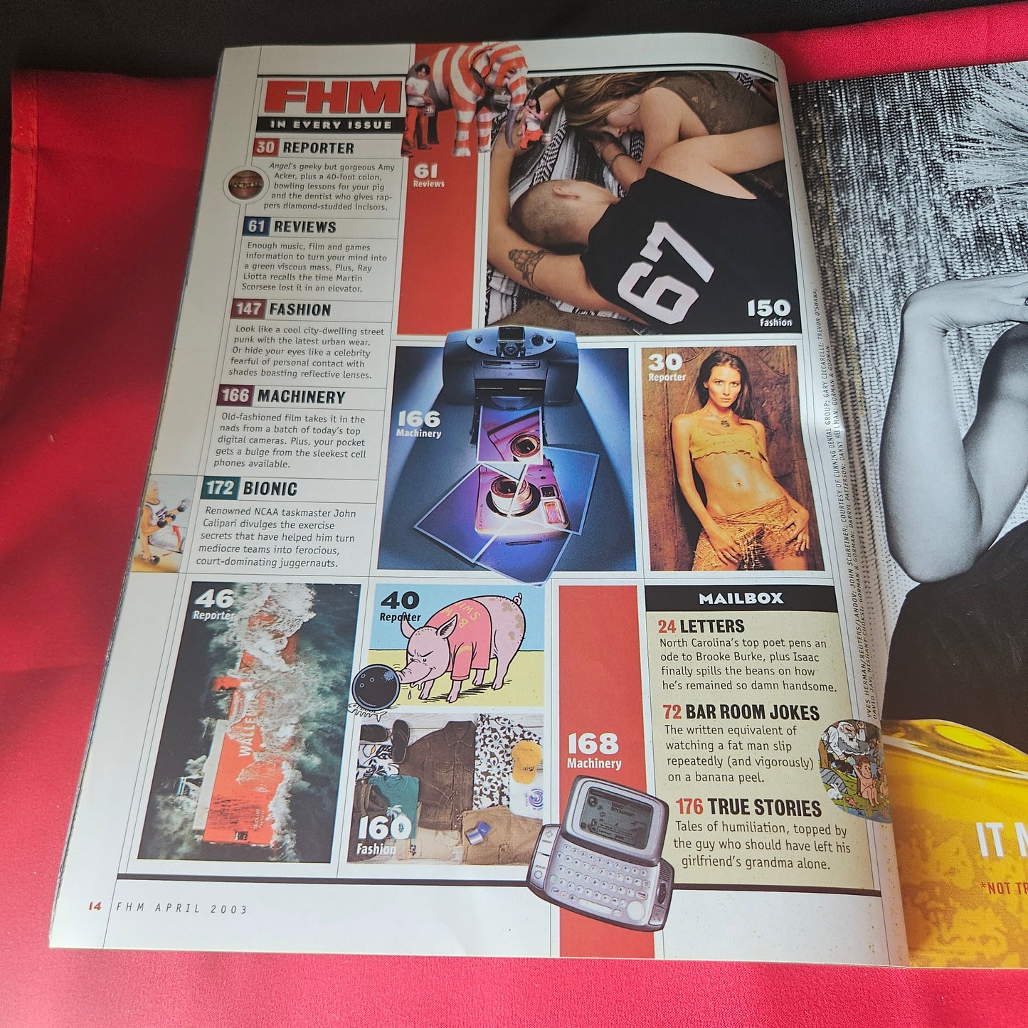 FHM Magazine April 2003 Rare Kim Cattrall Monica Bellucci Danica Patrick US Edition