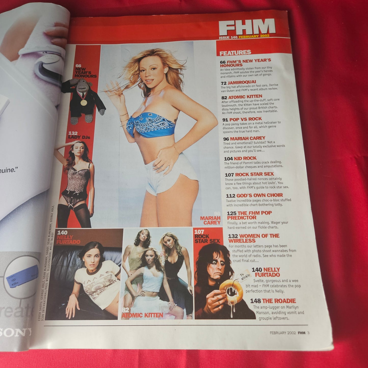 FHM Magazine February 2002 Rare Atomic Kitten Mariah Carey Nelly Furtado