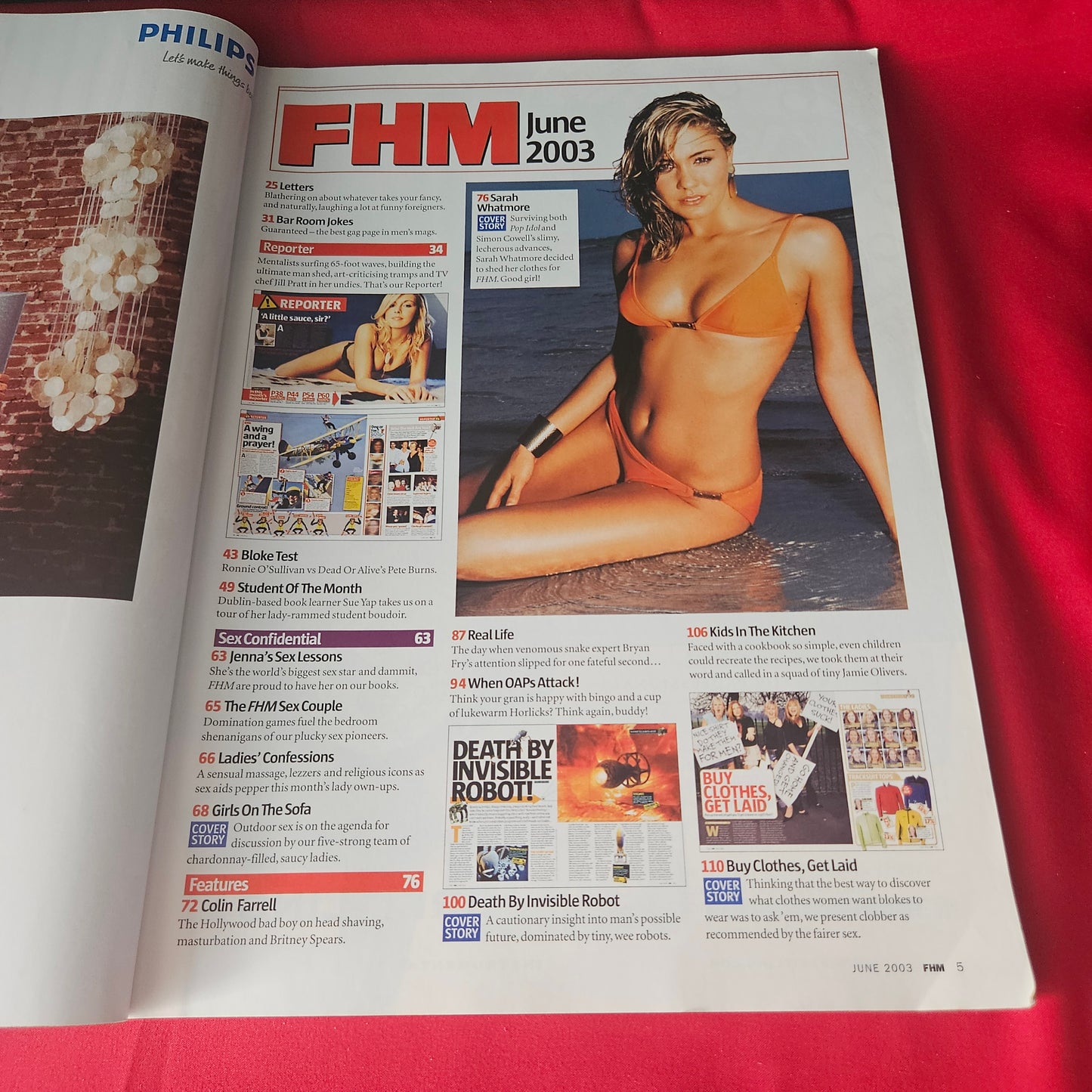 FHM Magazine June 2003 Rare Sarah Whatmore Monica Bellucci Colin Farrell