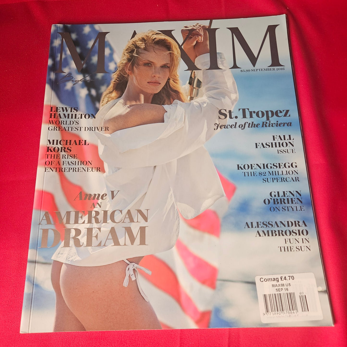 Maxim Magazine September 2016 Rare Anne V Alessandra Ambrosio Lewis Hamilton (1461)