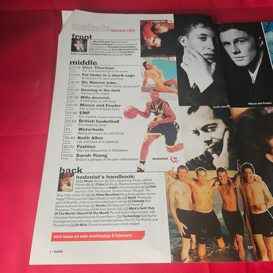 Loaded Magazine February 1995 Uma Thurman Milla Jovovich Robbie Fowler SKU 1462