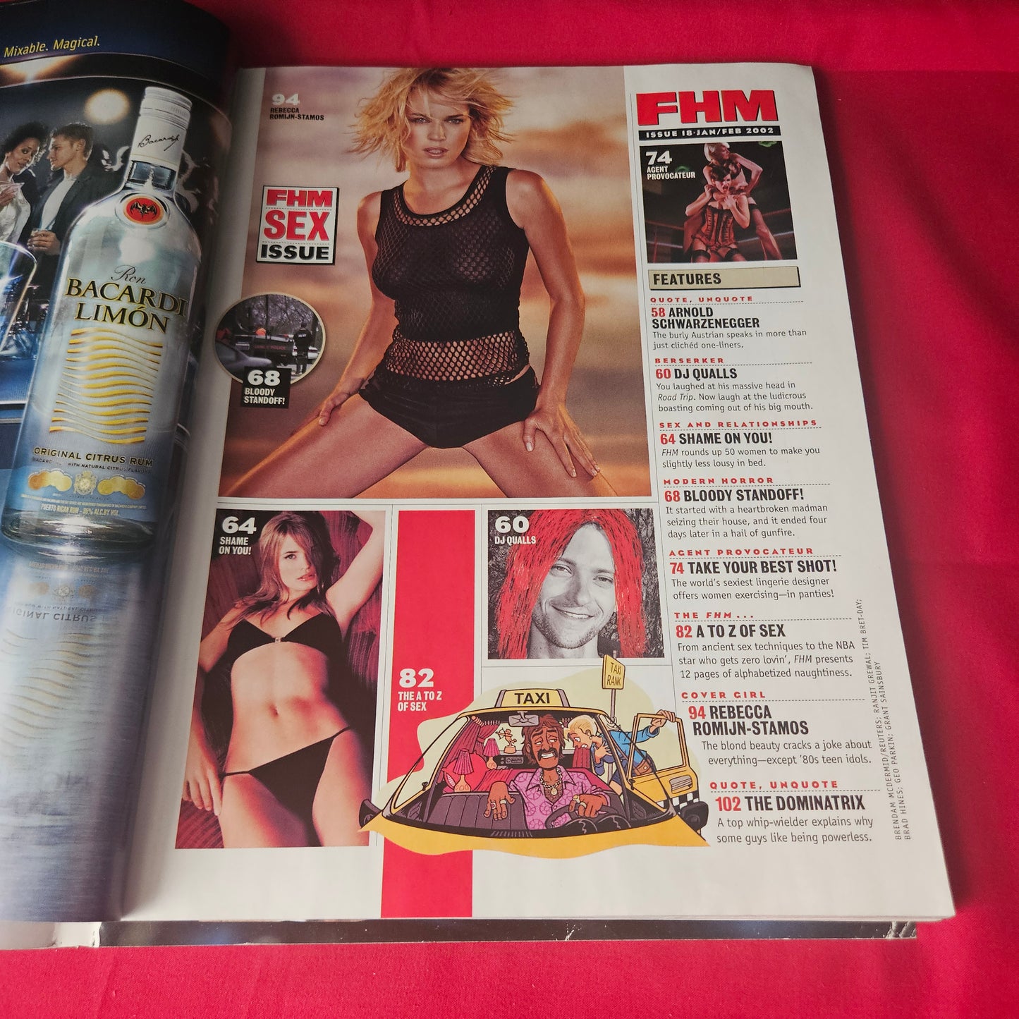 FHM Magazine January/February 2002 Rebecca Romijn-Stamos Arnold Schwarzenegger SKU 1463