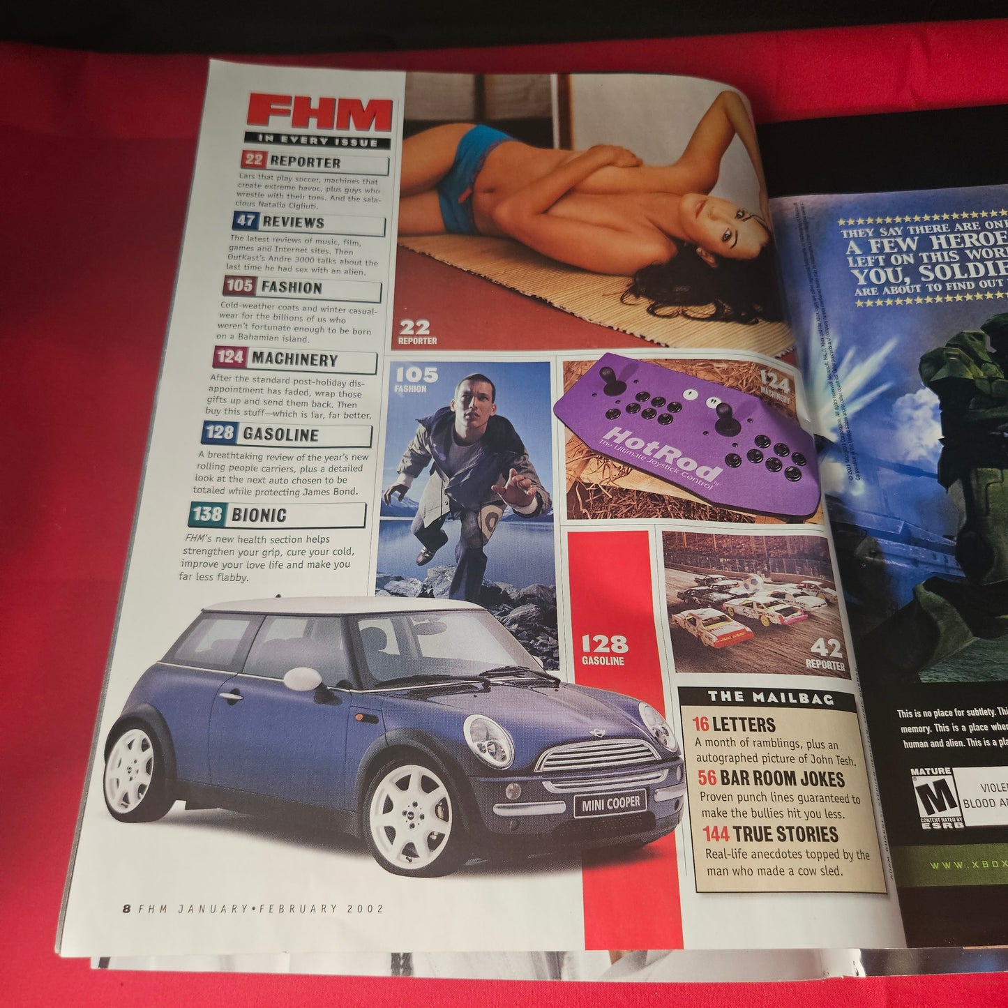 FHM Magazine January/February 2002 Rebecca Romijn-Stamos Arnold Schwarzenegger SKU 1463