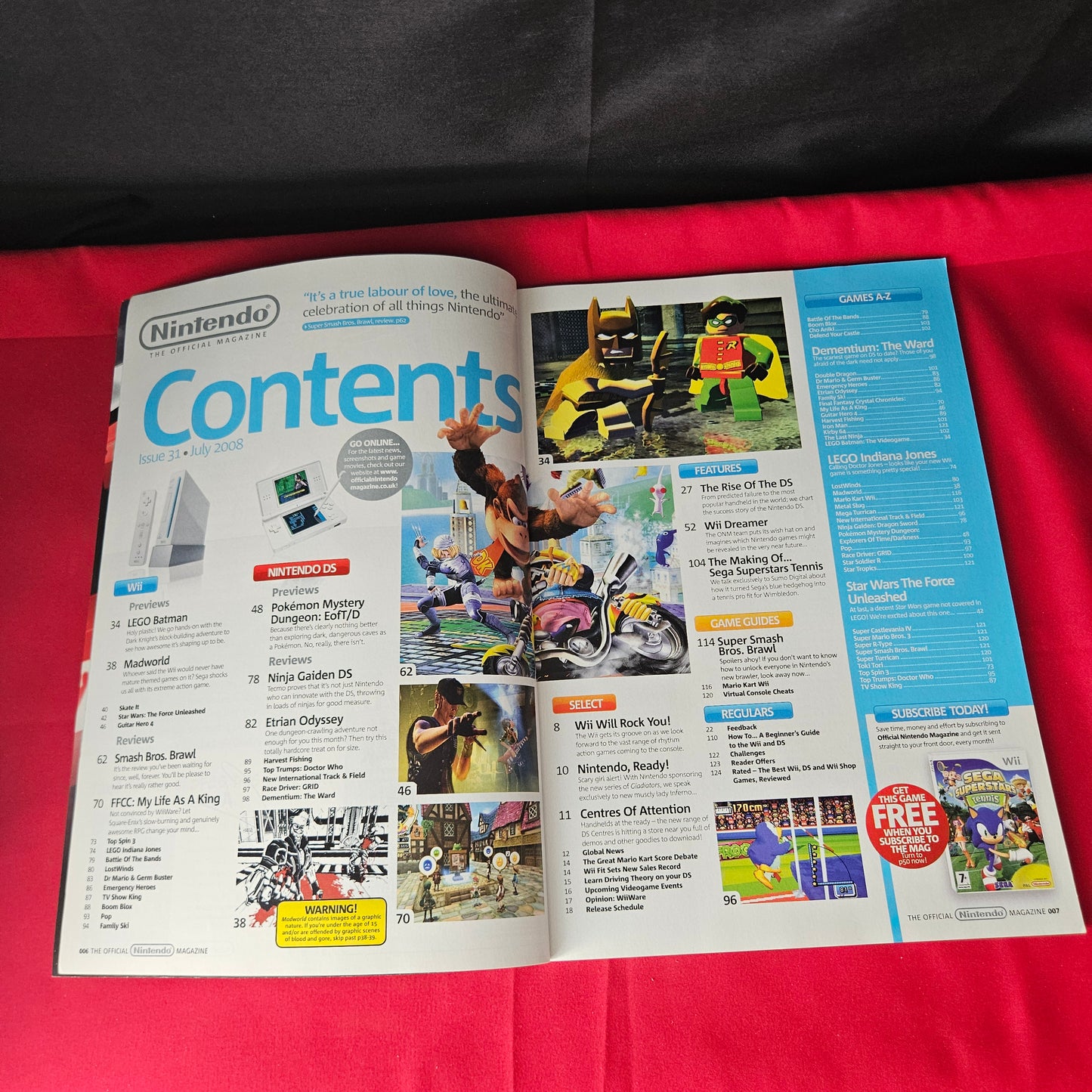 Official Nintendo Magazine July 2008 Smash Bros Brawl Wario Mario Sonic Link SKU 1467