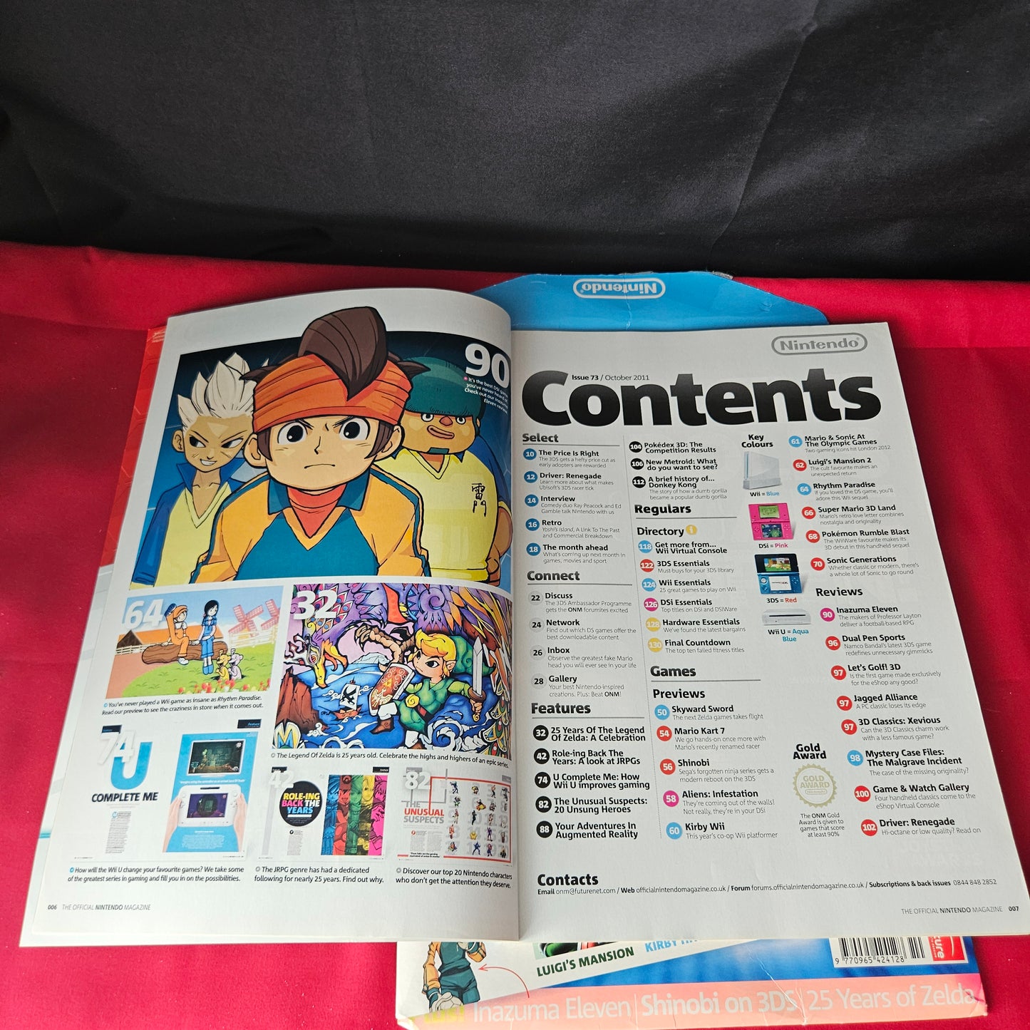 Official Nintendo Magazine October 2011 Inazuma Eleven Zelda Mario Kart 7 SKU 1467